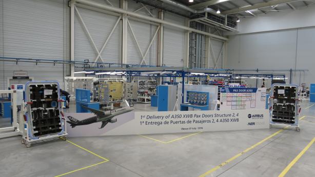 Cartelería evento Aernnova entrega puertas 2 y 4 A350 XWB