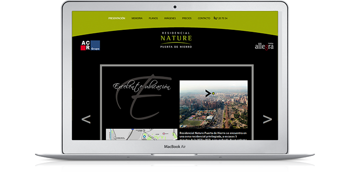 Microsite web Residencial Nature