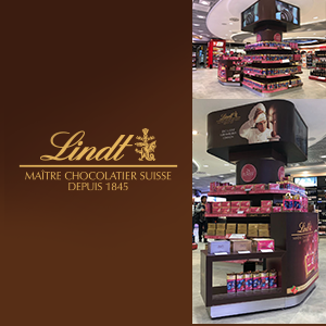 Lindt columna con barra en T4 Madrid