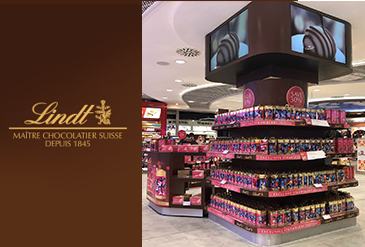 Lindt columna con barra en T4 Madrid